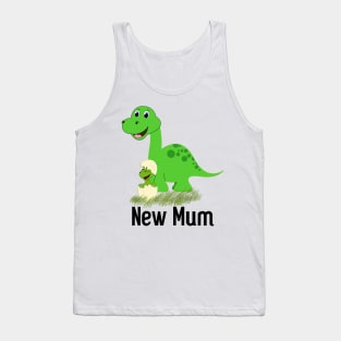 Mum and Baby Green Dinosaur Tank Top